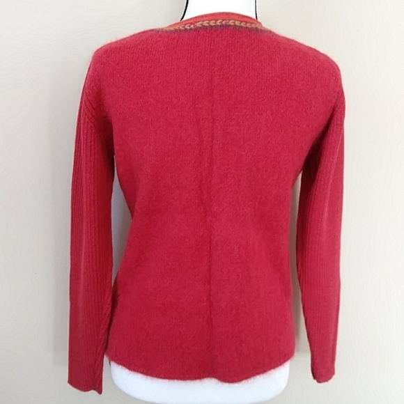 MFH Knits Baby Alpaca Blend Cardigan Sweater M Red Purple - Picture 9 of 16
